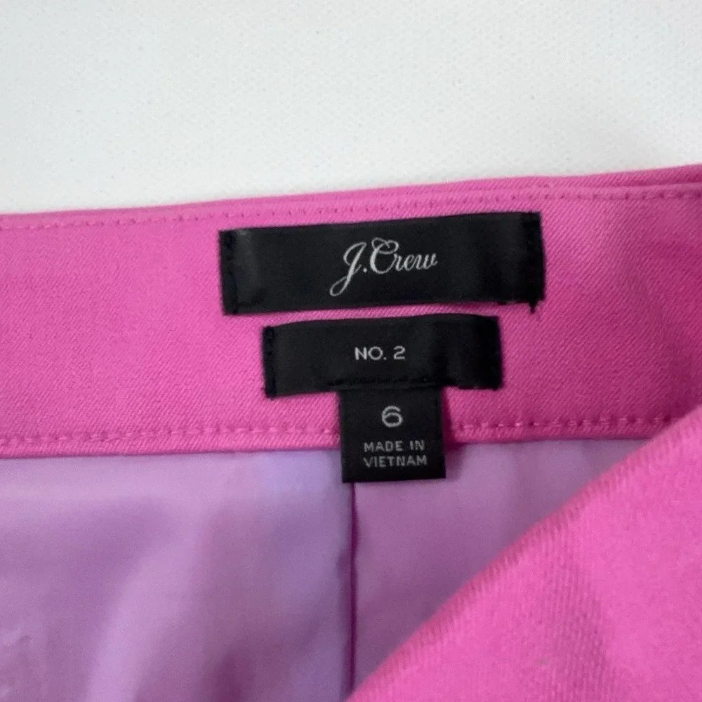 J.Crew No. 2 Skirt Womens 6 Pink Twill Pencil Knee Length Lined Stretch Office